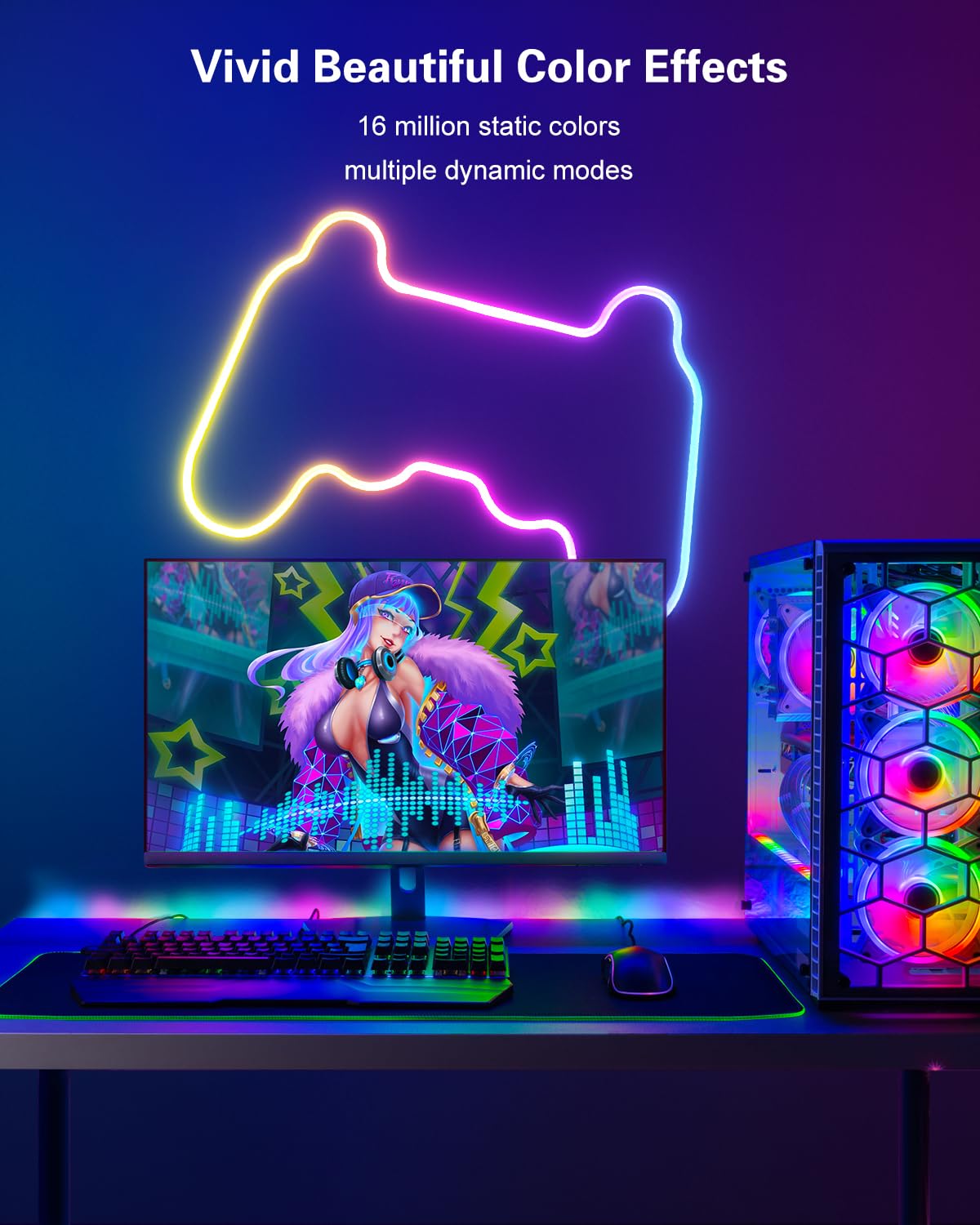 ALITOVE WS2811 RGB IC Neon LED Streife 5M 360° Leuchtende Runde Retikulierte USB Neon Light IP67 APP Steuerbar Musik Sync IR Dimmer für Schlafzimmer Zuhause DIY-Beleuchtung