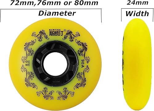 Miniatura 6 de Paquete de 4 ruedas de patinaje en línea para exteriores 90A Freestyle Durable Neumático 2.835 in 2.992 in 3.150 in para elegir ruedas de rodillo de
