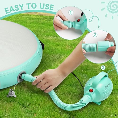 Miniatura 6 de FBSPORT Bomba de aire para alfombrilla inflable, bomba de aire eléctrica de 600 W con 4 boquillas, inflado portátil y rápido AC110-120V, adecuada