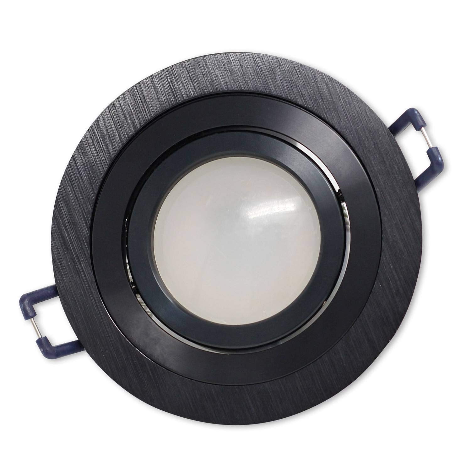 6x Foco empotrable LED Negro - redondo 5 vatios blanco neutral 230V super plano - Luz empotrable giratoria regulable - 75-85mm agujero de perforación empotrable - Techos de focos -
