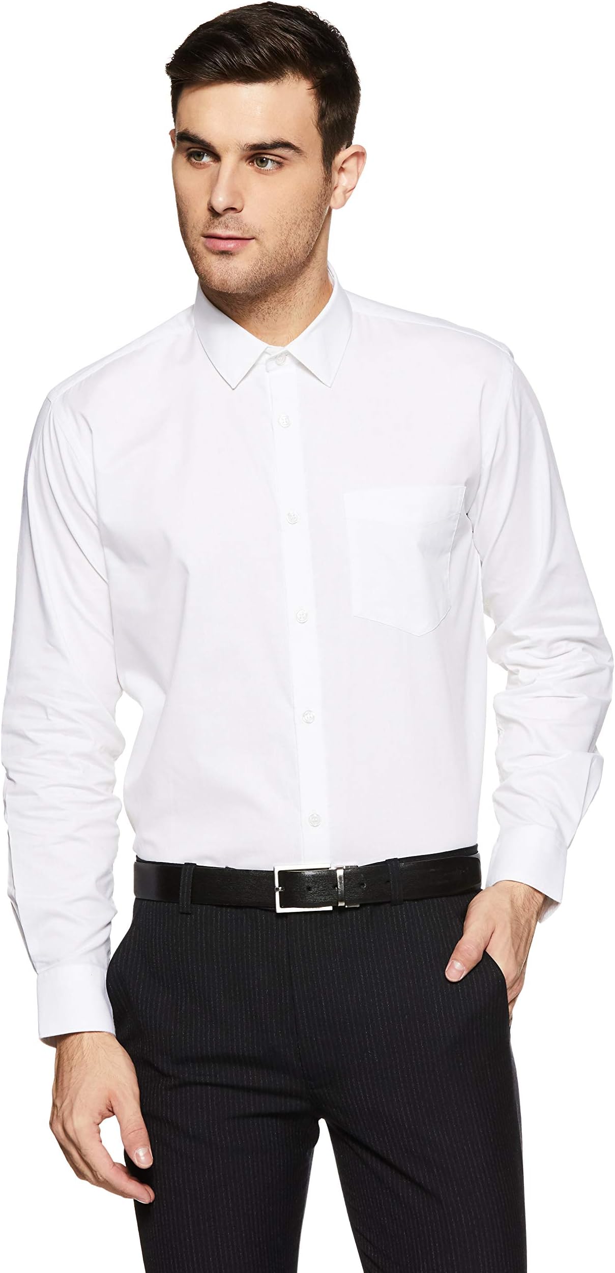 Men's Solid Regular Fit Full Sleeve Formal Shirt