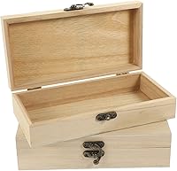 Vista 1 de EXCEART Joyero rectangular pequeño de madera, estuche de almacenamiento compacto para aretes, collares, pulseras, viajes y uso doméstico