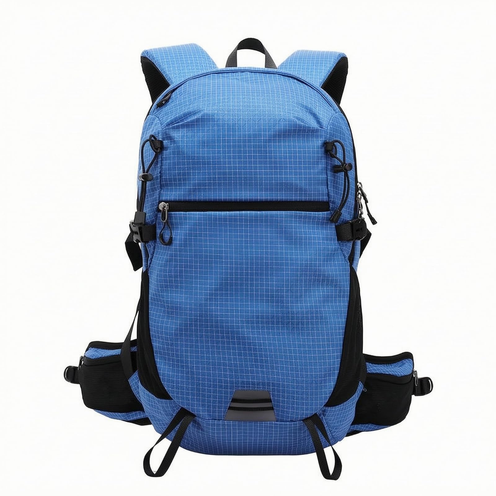 Padded Shoulder Straps Structured Hiking Backpack Waist Belt Hiking Backpack Grid Pattern Daypack Carry Handle, Lake Blue | Sporting Goods | Outdoor Sports | Camping & Hiking-image-23