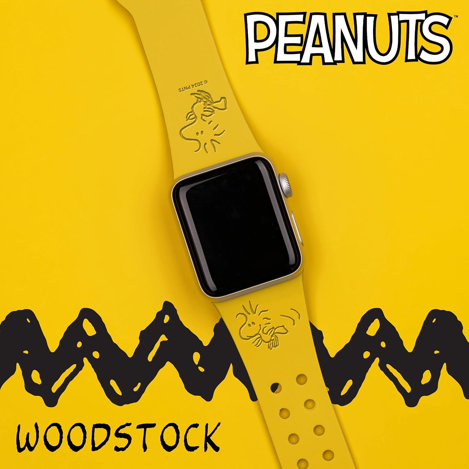 Affinity Bands Peanuts Classic Engraved Silicone Watch Band Compatible with Apple Watch