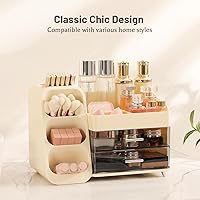 Vista 4 de Aveniee Makeup Organizer with Drawers, Large Bathroom Countertop Storage for Vanity, Cosmetic & Skincare Display Case for Brushes, Perfumes