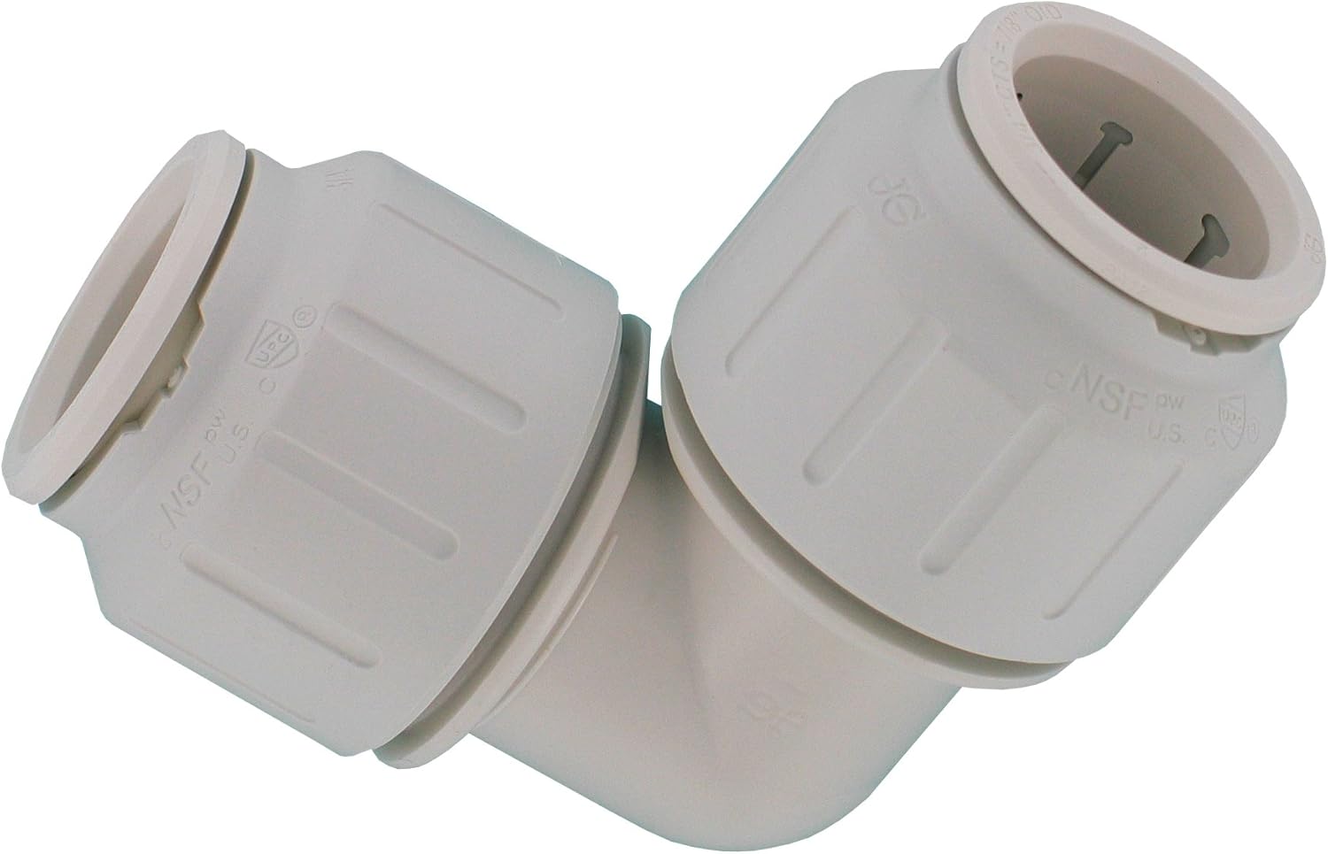 John Guest Speedfit 3/4 Inch CTS 90 Degree Union Elbow, Push to Connect Plastic Plumbing Fitting, White, PEI0328P