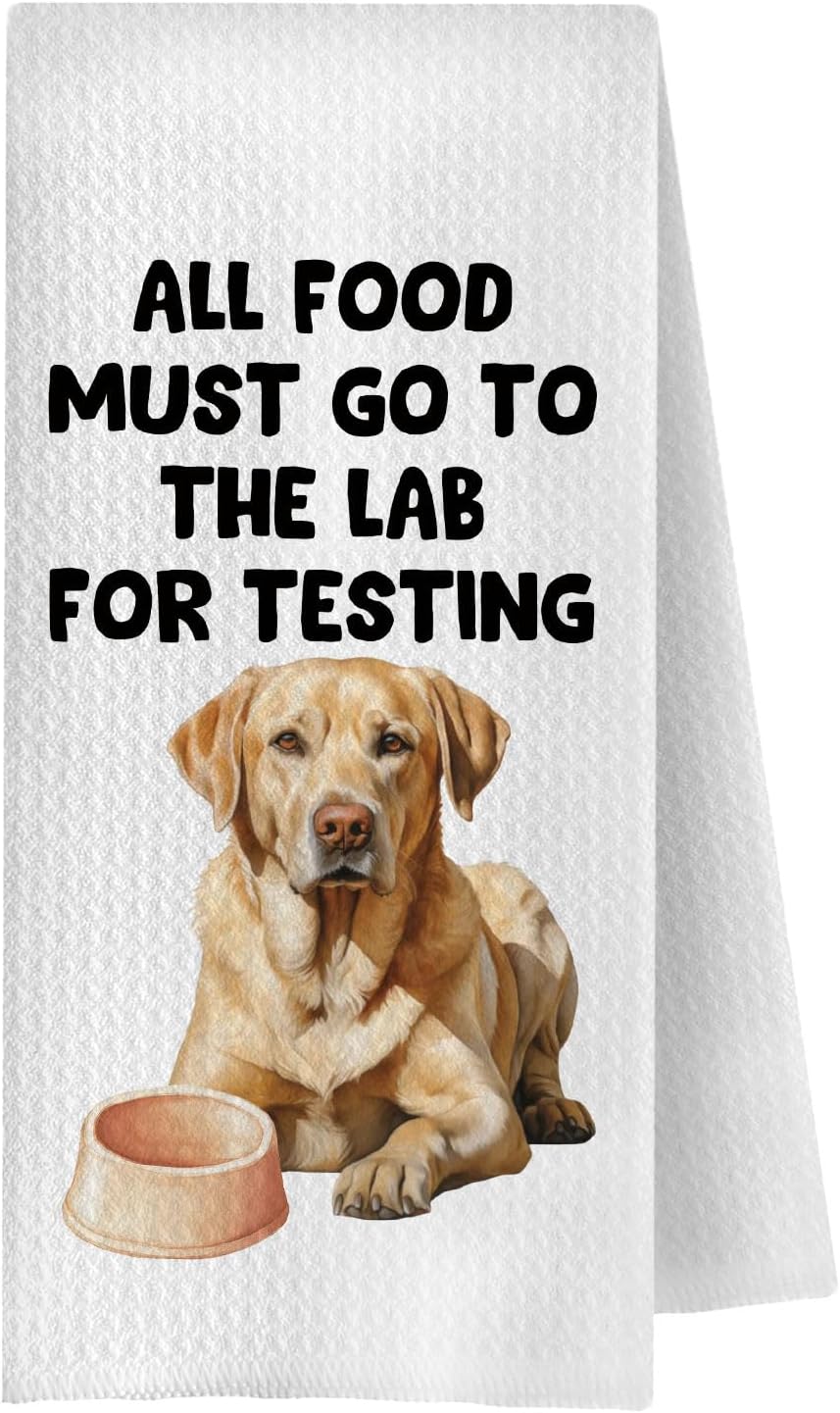 Funny Labrador Retriever Kitchen Towels, Labrador Retriever Gifts for Women Dish Te...