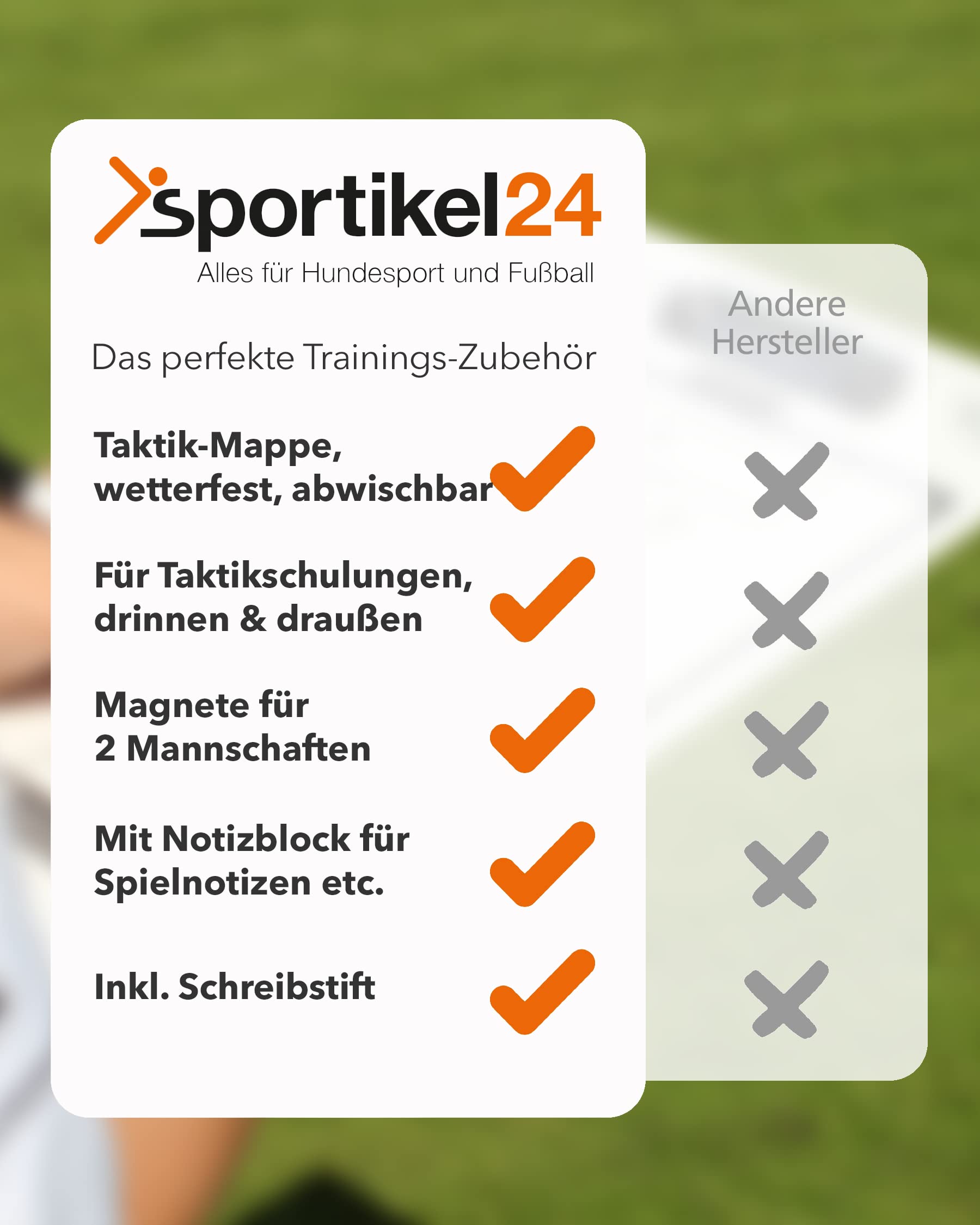 Taktikmappe Fußball – Profi-Trainermappe mit Magnet-Taktikboard, Stift & Notizblock – Coach-Board für Spielanalyse & Trainingsplanung