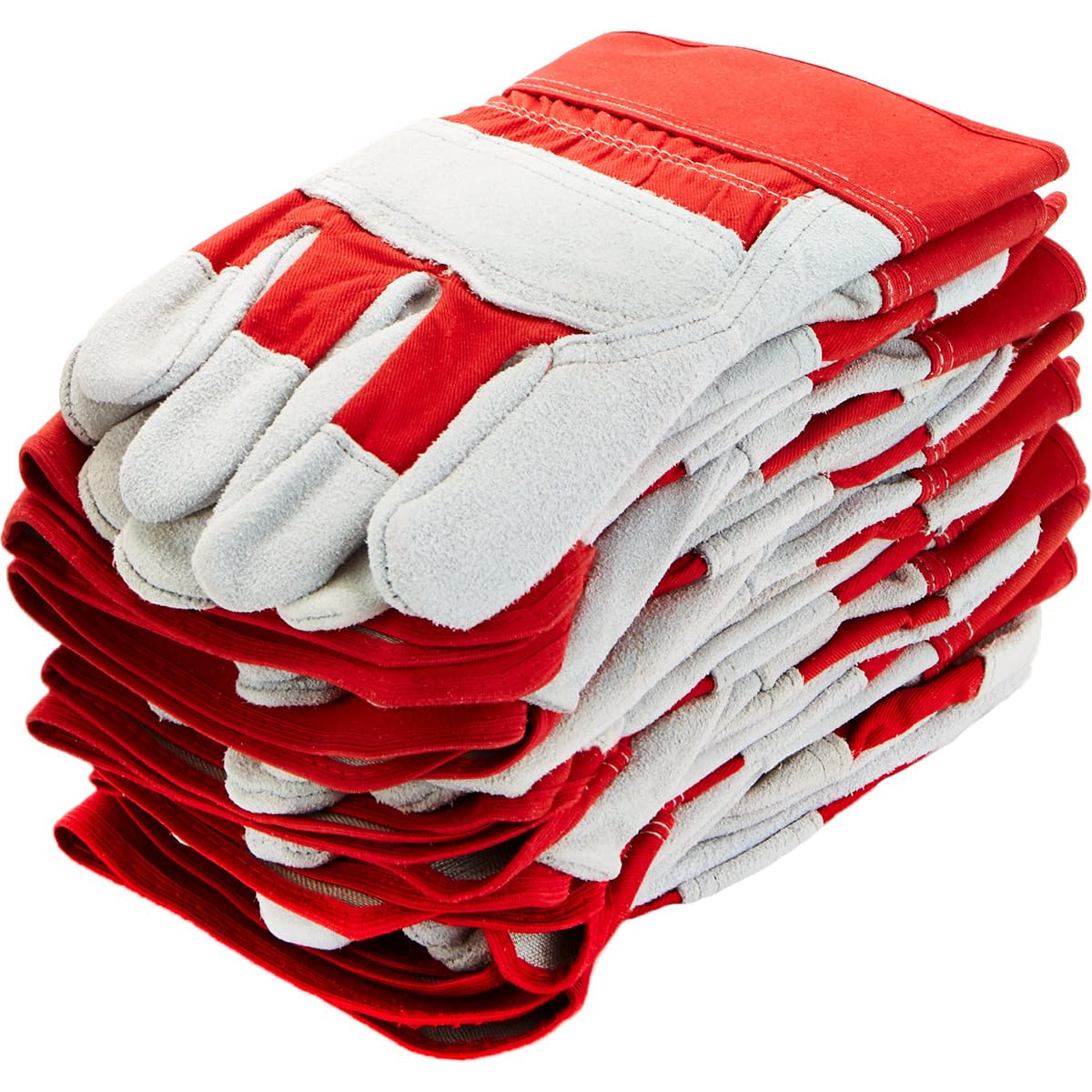 Supreme TTF 5 Pairs Red Rigger Work Gloves Canadian Leather Heavy Duty Safety Gauntlets Size XL YELLOW (Red)