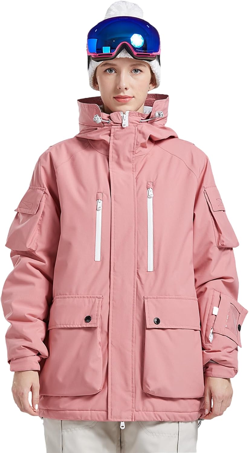 Women Ski Jacket Waterproof Insulated With Hooded Snow Coat for Winter Outdoor Skiing Snowboarding