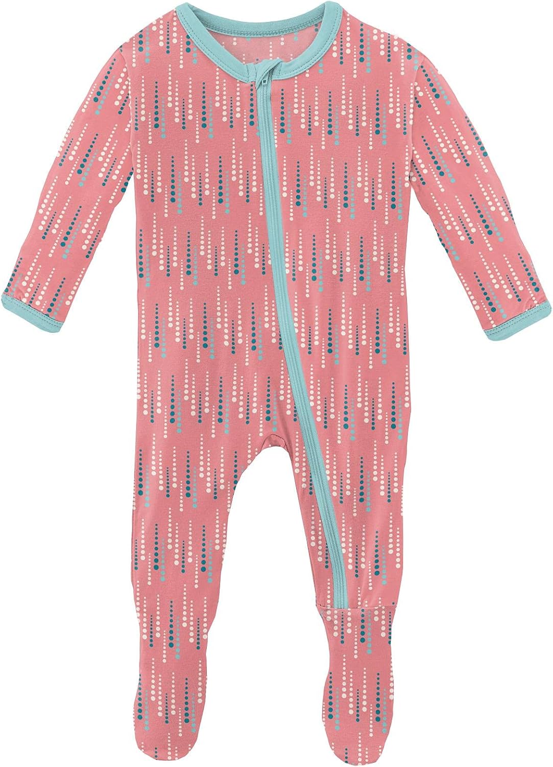 KicKee Print Footies with Zipper, Super Soft One-Piece Jammies, Vintage Seasons Winter Celebrations