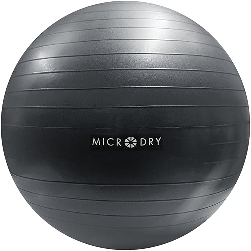 Miniatura 8 de MICRODRY - Pelota de ejercicio para yoga, pilates, mejora del núcleo, entrenamiento de fuerza y más, pelota de equilibrio para mejorar la