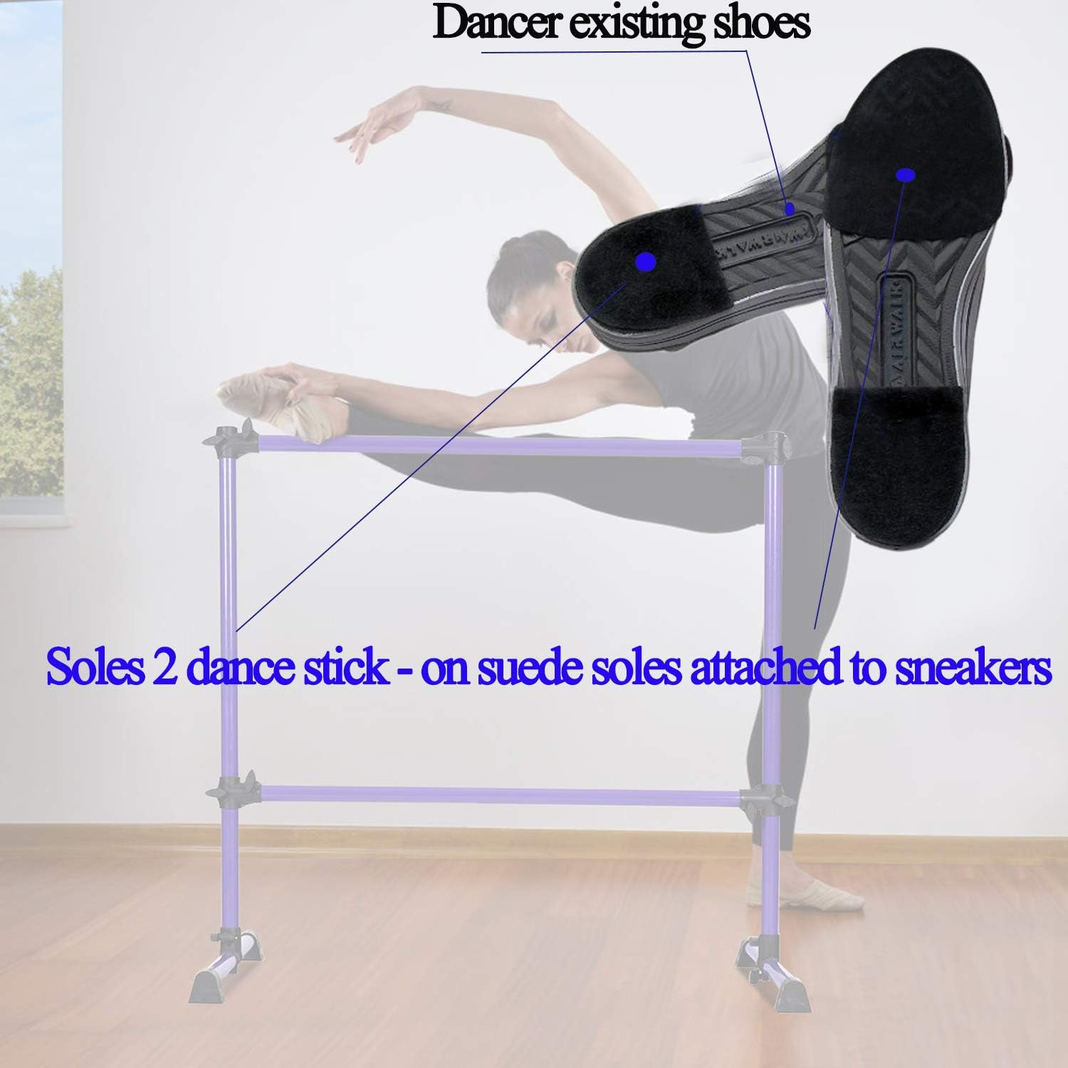 Stick-on Suede Friction-reducing Dance Soles for, Easy pivoting and Sliding on Sticky Indoor Dance Floors, Self-Adhesive Non-Slip High-Heeled Shoes Sole Protector Pads Sticker