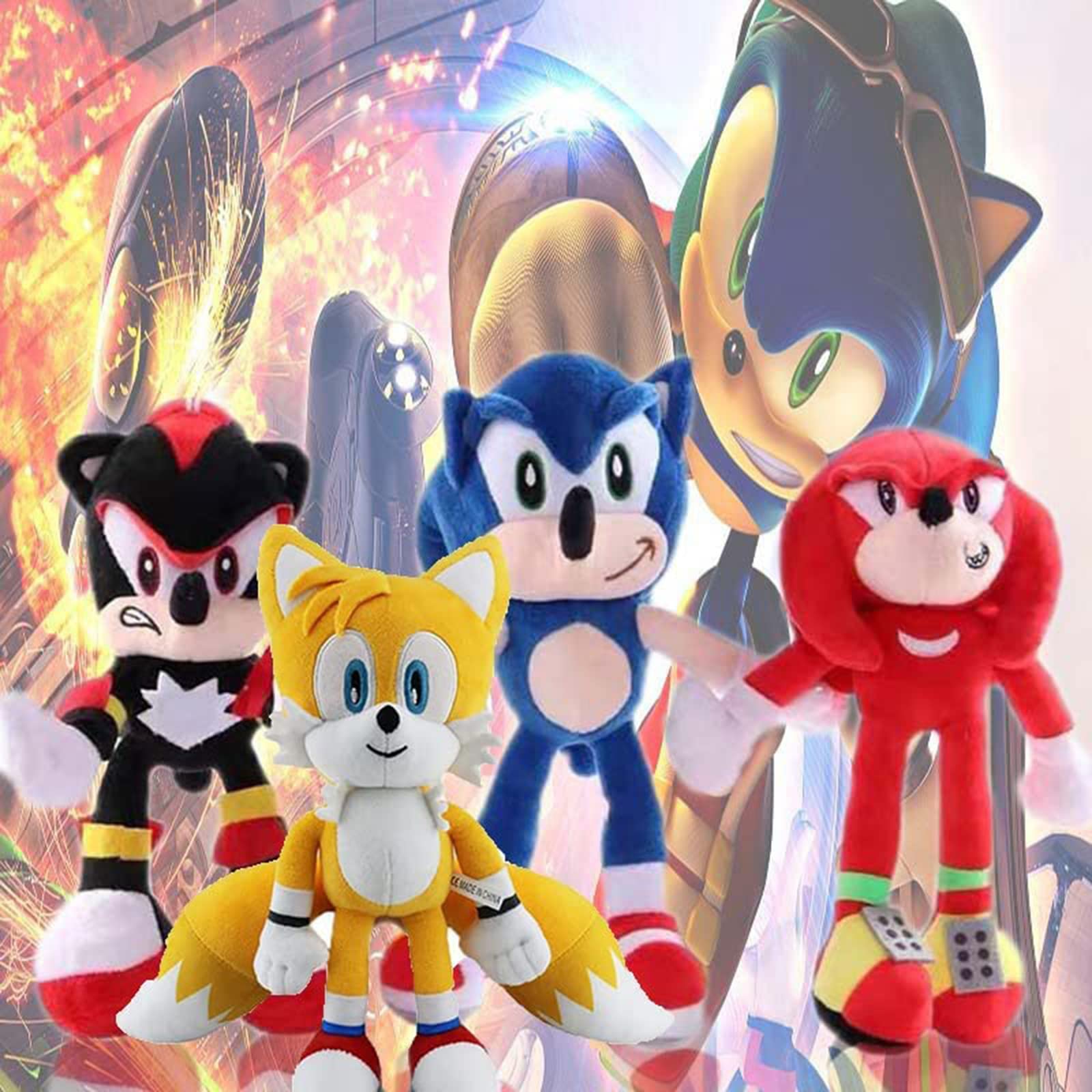 LDMY Sonic the Hedgehog Plush, Super Sonic Plush, Knuckles Plush, Shadow the Hedgehog Plush, Amy Sonic Plush, Silver the Hedgehog, 11"(Multi-specification Styles)
