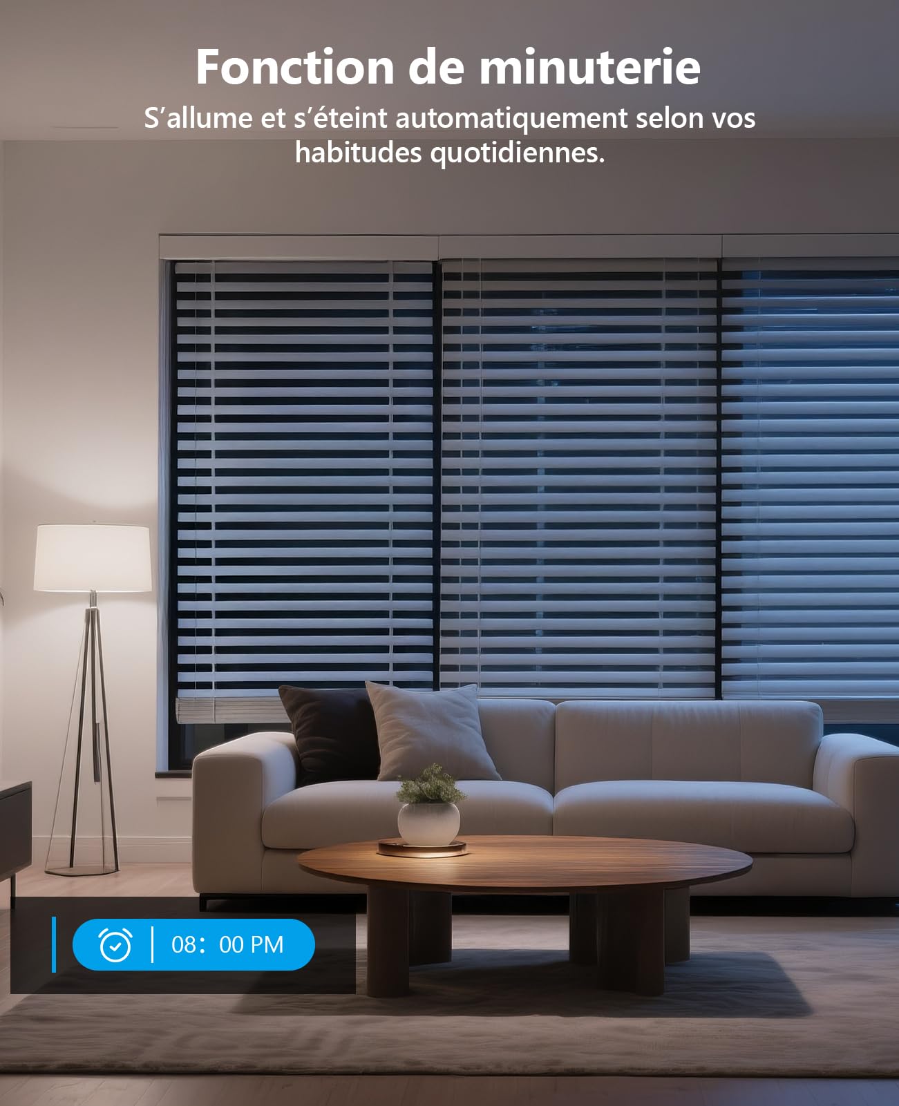 Interrupteur Volet Roulant Connecté, 80 * 80mm Interrupteur de Stores WiFi Compatible Alexa/Google Home/SmartLife, APP Contrôle à Distance - Fil Neutre Requis (Blanc, 1)
