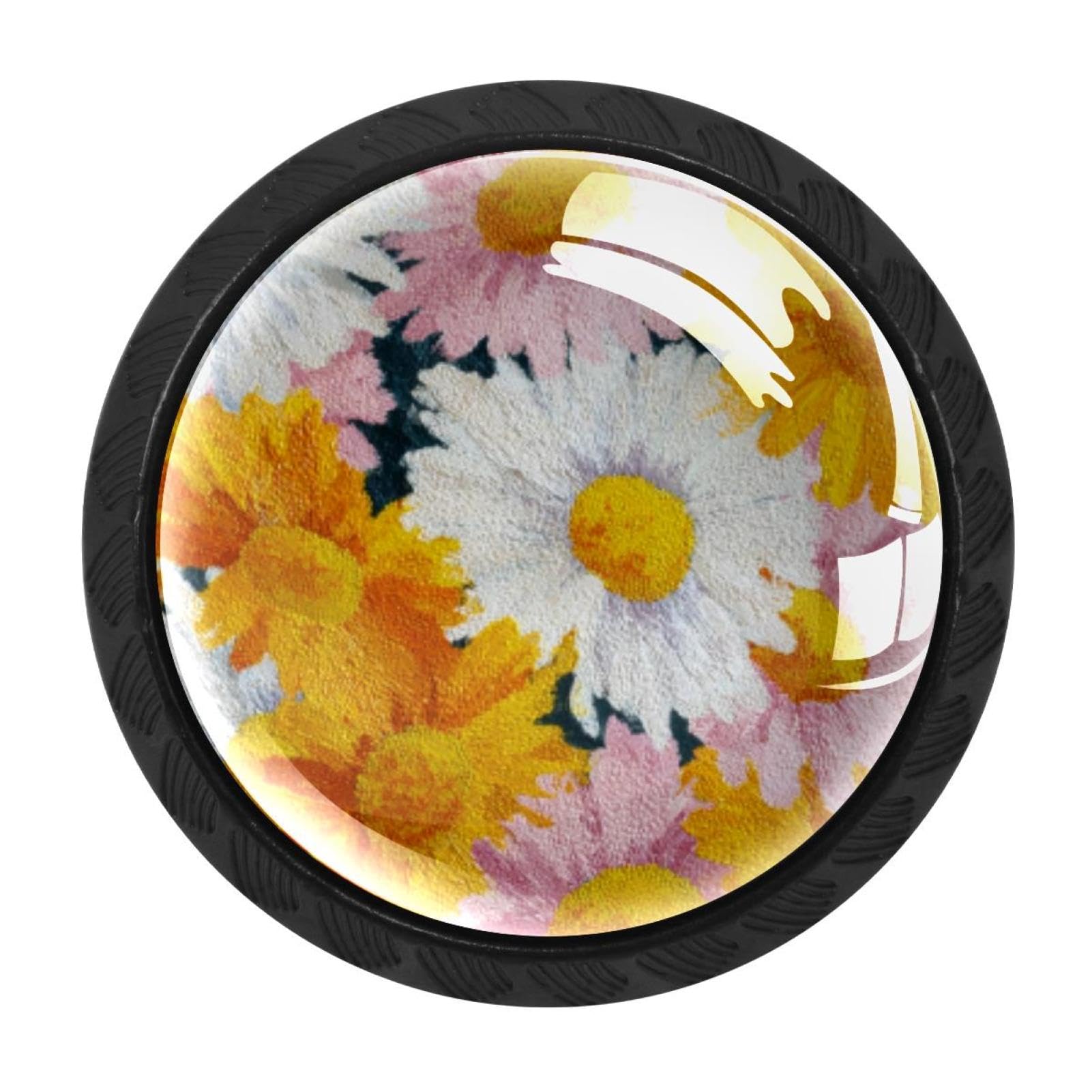Boutons de tiroir en cristal marguerites : cadeau idéal de Noël et anniversaire femme