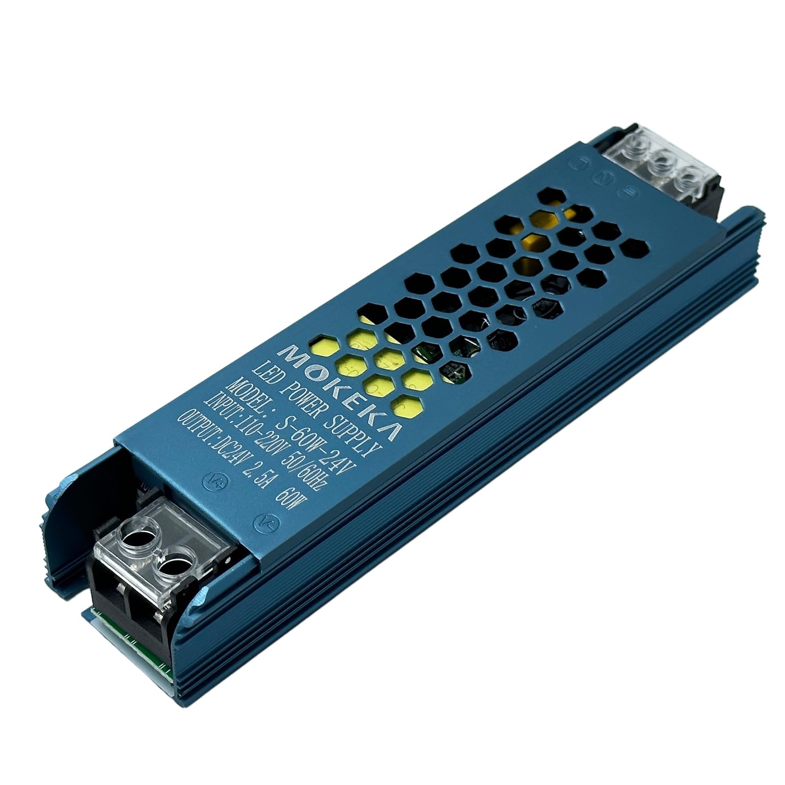 Alimentatore 24V 2.5A 60W, Trasformatore AC 110/220V a DC, MOKEKA Interruttore di Alimentazione Elettrica per Tensione