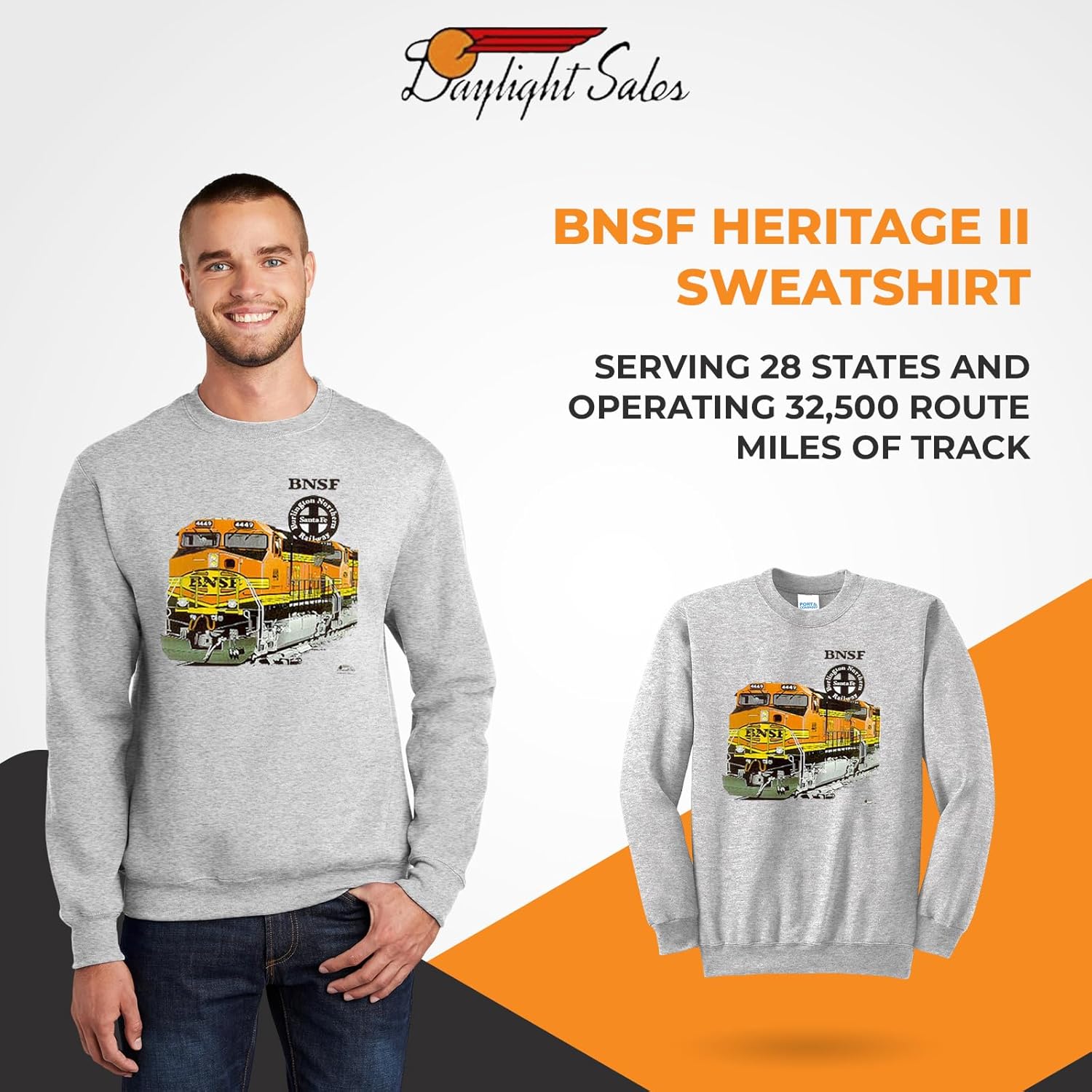 Daylight Sales BNSF Heritage II Authentic Railroad Sweatshirt [20025] - Image 4