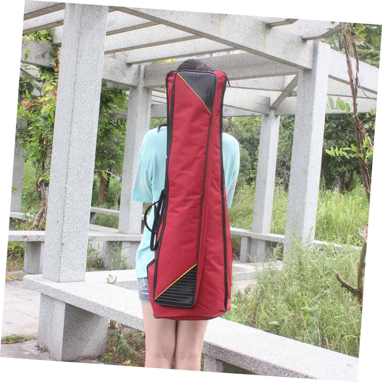 Waterproof Oxford Cloth Tenor Trombone Case Portable Musical Instrument Storage Bag Red Thickened Travel Carrying Pouch