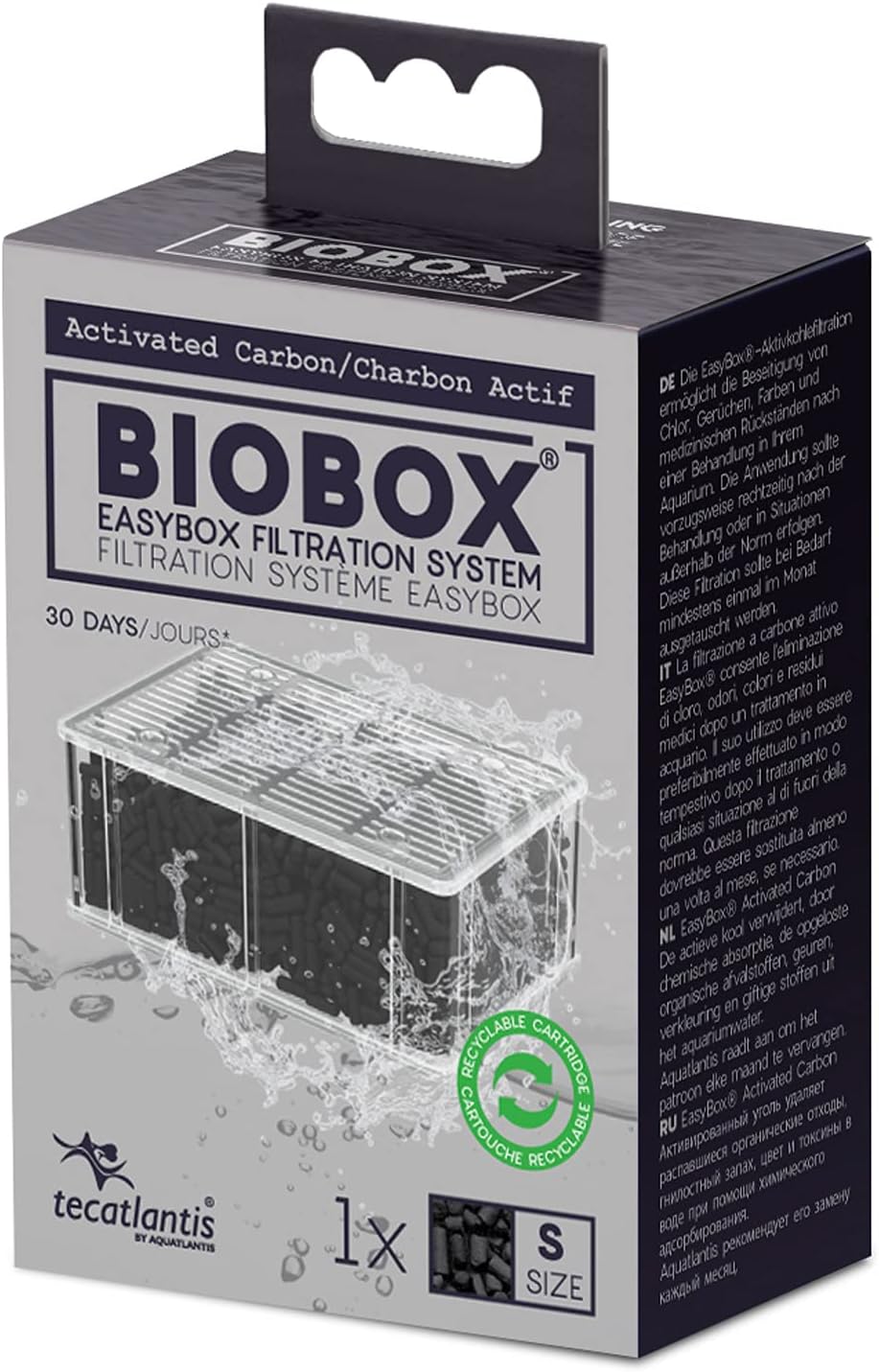 Tecatlantis EasyBox Activated Carbon Filter Media Cartridge for Biobox Filters 1 and 2, S