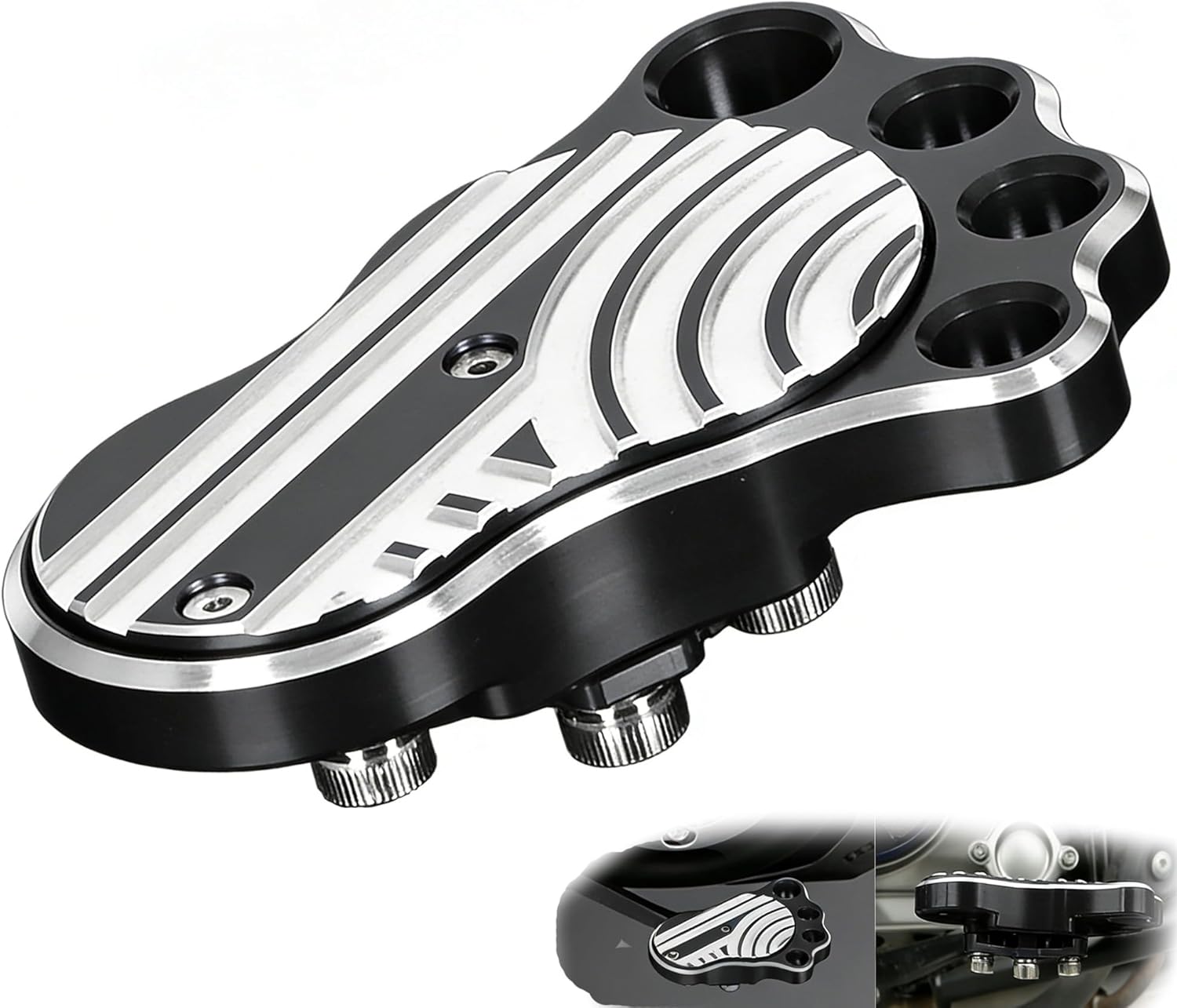 Monkey 125 Brake Pedal Big Foot Bolt-on Type Compatible with Monkey125 JB02/03, Super Cub C125, Hunter Cub CT125 CT125 Grom JC61/75/92, Dax 125 JB04 3D Carve Aluminum Motorcycle Accessories (Black)