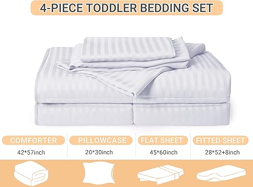 Miniatura 2 de ZPECC Juego de ropa de cama para niños pequeños juego de sábanas minimalistas de 4 piezas para niños y niñas incluye edredón para niños sábana