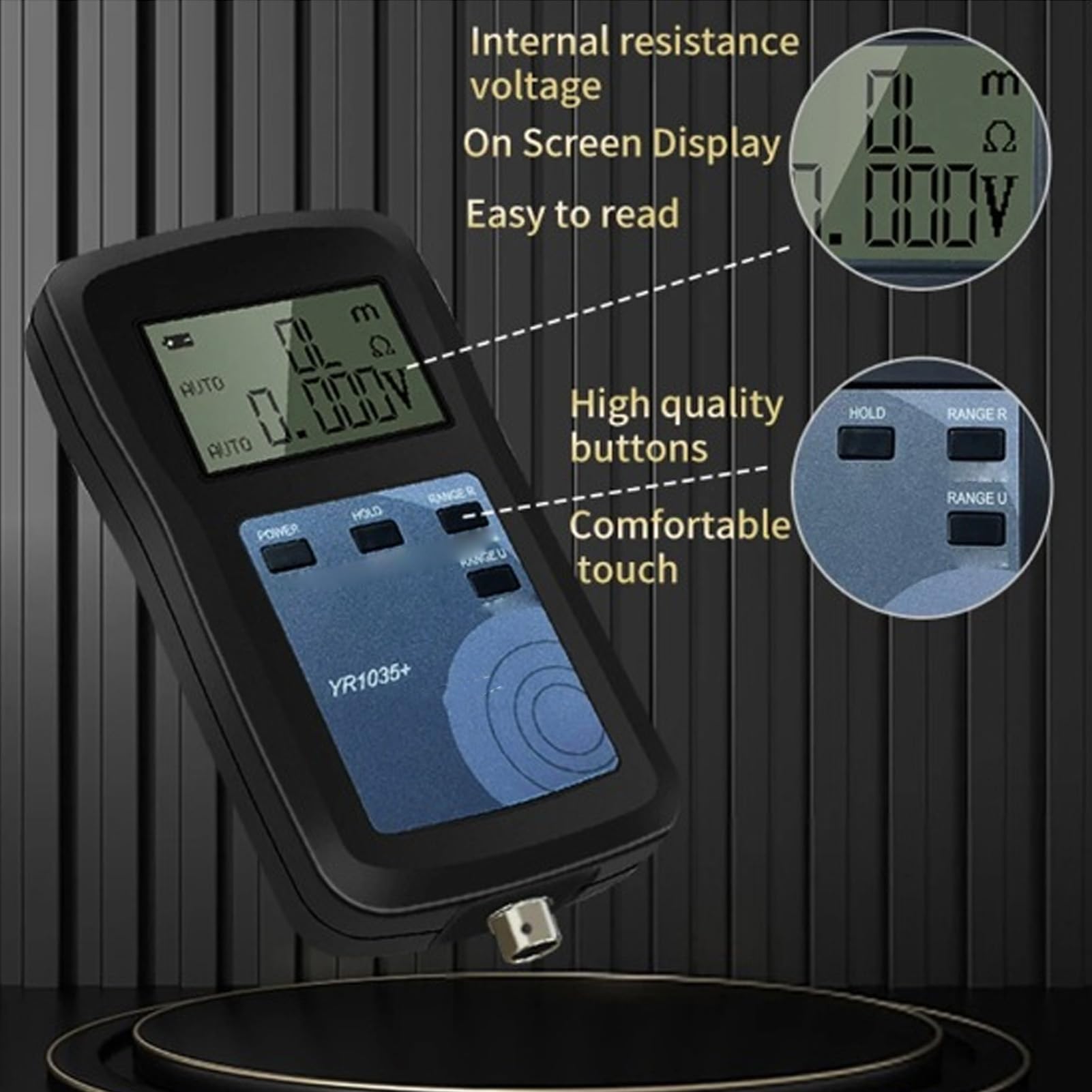 Luocute Tester della Batteria di Resistenza Interna di Tensione, Tester Batteria per Auto, Misuratore del Controllo per le Batterie a Ioni CD Ni Ni, Batterie Digitali a 4 Fili