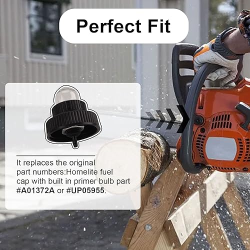 Miniatura 5 de Tapa de gasolina de motosierra con bombilla de imprimación integrada para Homelite XL XL-2 Super 2 VI Super 2 180 190 192 200 LX30 240 Super 240,