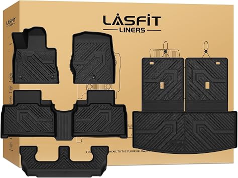 LASFIT Floor Mats for Ford Explorer 2020-2026 2027 7 Seats with Cargo Liner