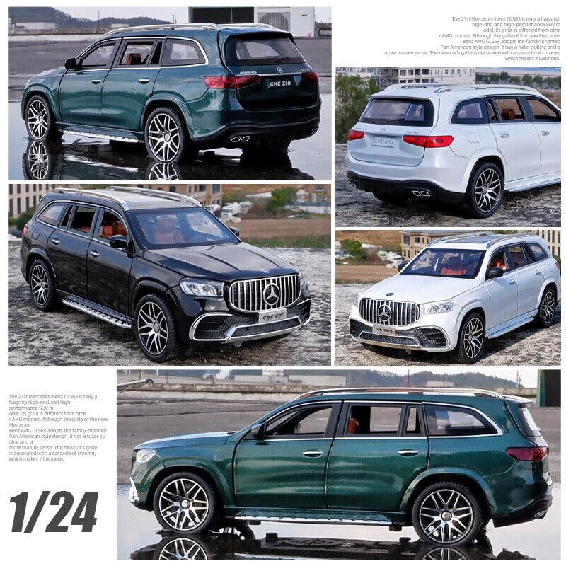 Image of Alloy Car Model Diecasts Metal Toy with Sound /Light /Pull-Back Off-Road Vehicles Car Model Collection Kids Toys Gift Multicolor Pack of 1 (1:24-Benz AMG GLS63 Green)