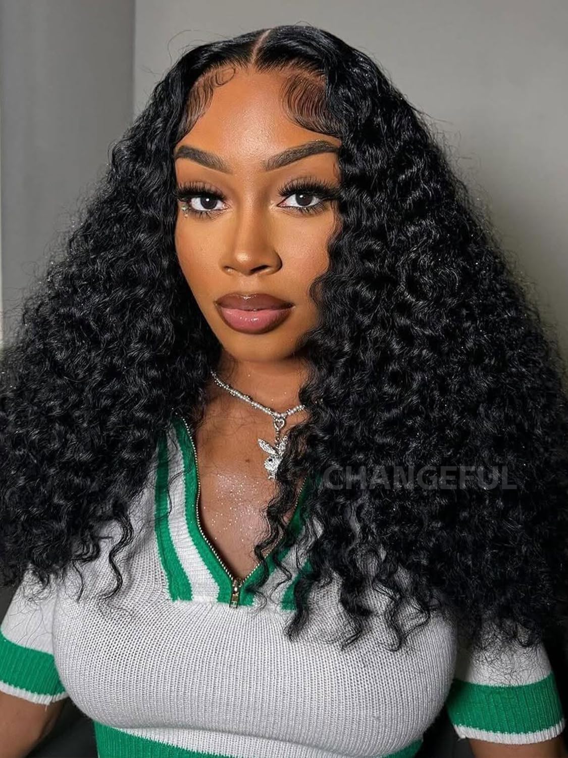 Amazon.com : Changeful 18 Inch Half Wig Human Hair 180% Density Burmese ...