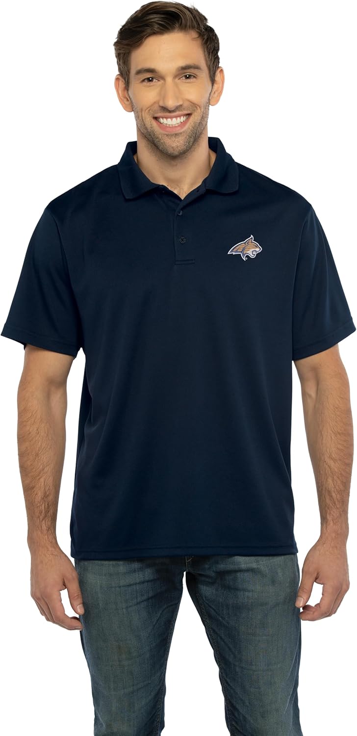 Vantage Apparel Men's Collegiate Polyester Mesh Team Icon Polo, Montana State Bobcats, Medium