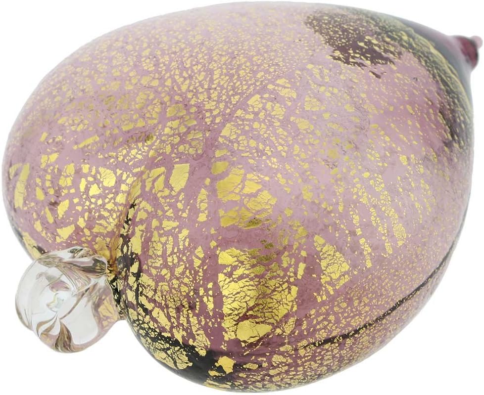 Glass Of Venice Murano Glass Heart Christmas Ornament - Purple Gold