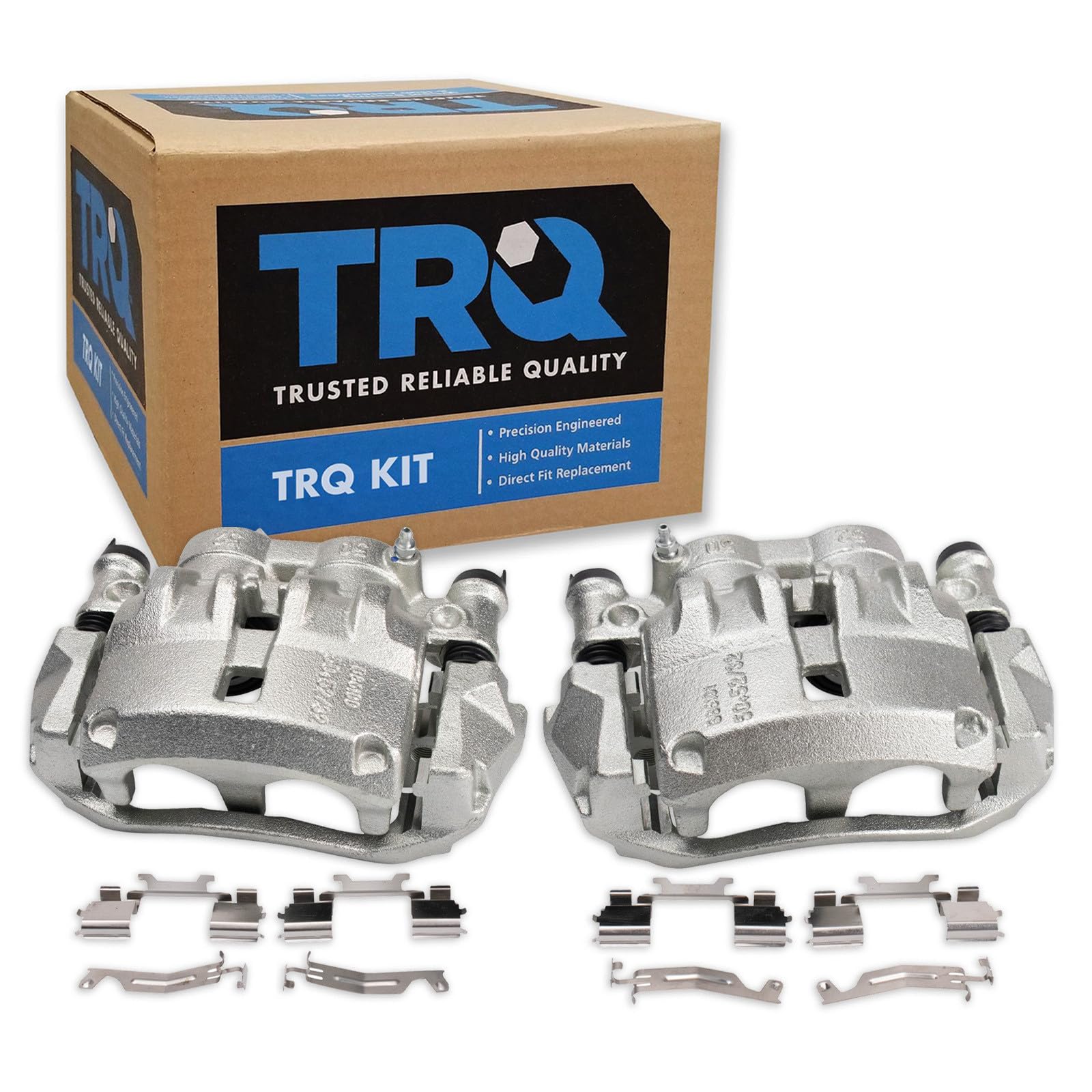TRQ Front Driver and Passenger Side Brake Caliper Set Caliper Brackets