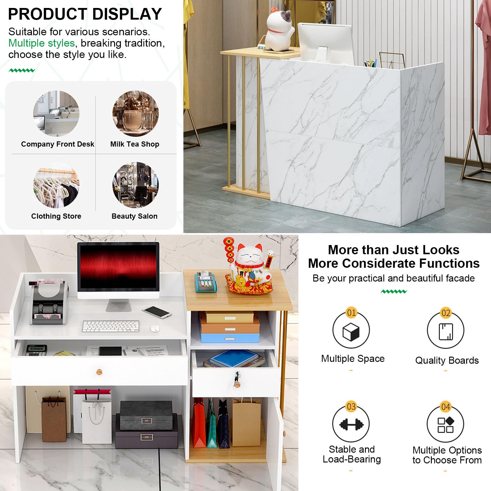 Comptoir De Réception, Banque D'accueil Rectangulaire, Meuble