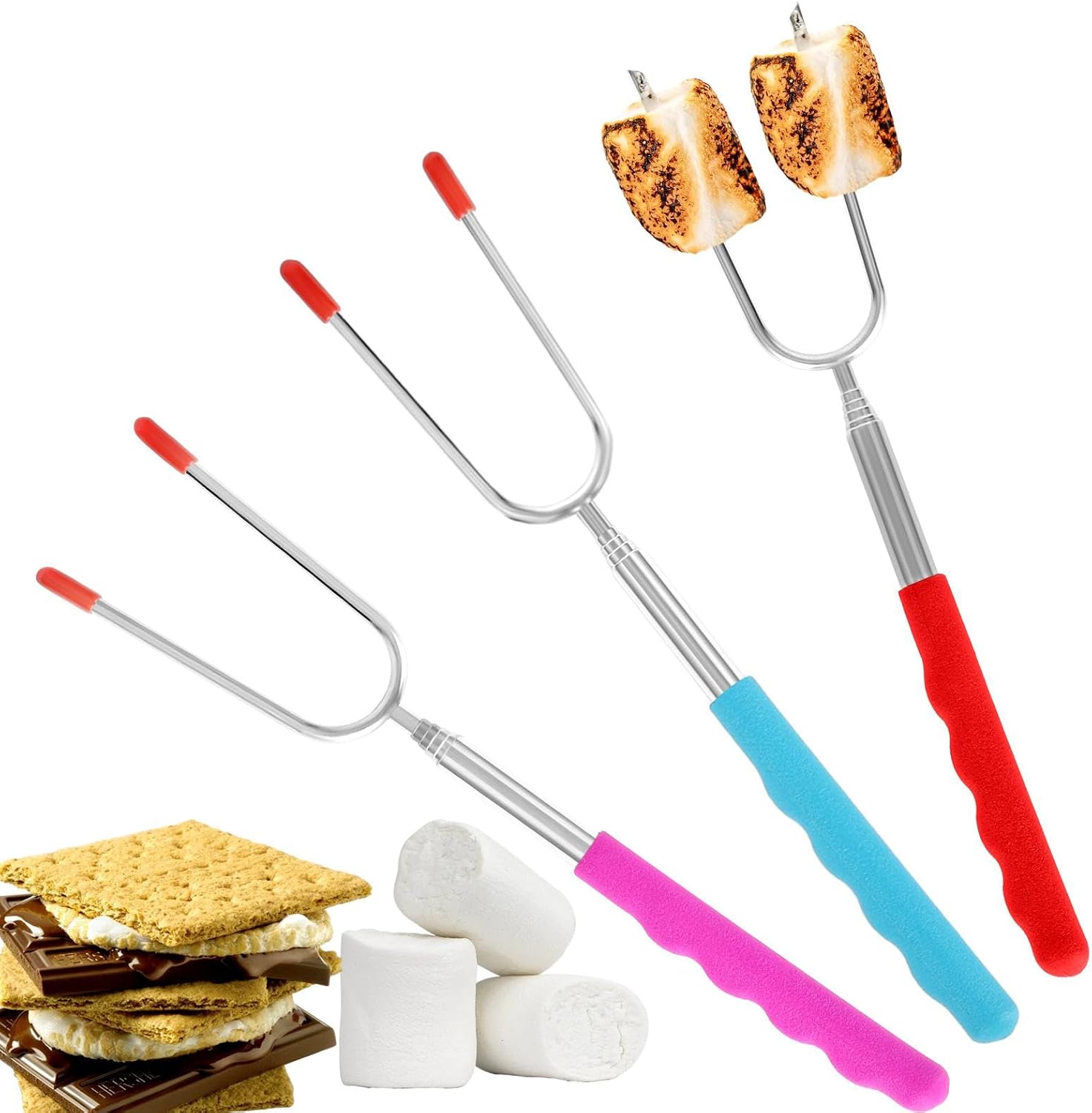 Alinnart Smores Sticks 32inch Stainless Steel Telescoping