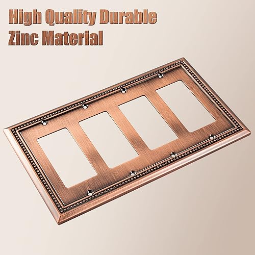 Vista 270 de Henne Bery Sunken Pearls - placa decorativa de pared para interruptor (Palanca simple, 2 unidades, níquel satinado)