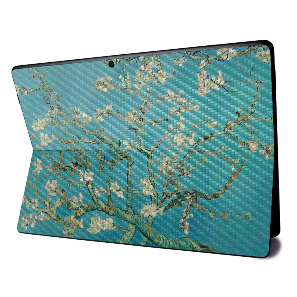 MightySkins Carbon Fiber Skin for Microsoft Surface Pro X - Almond Blossom | Textured Carbon Fiber Finish | Easy to Apply, Remove, and Change Styles | Made in The USA
