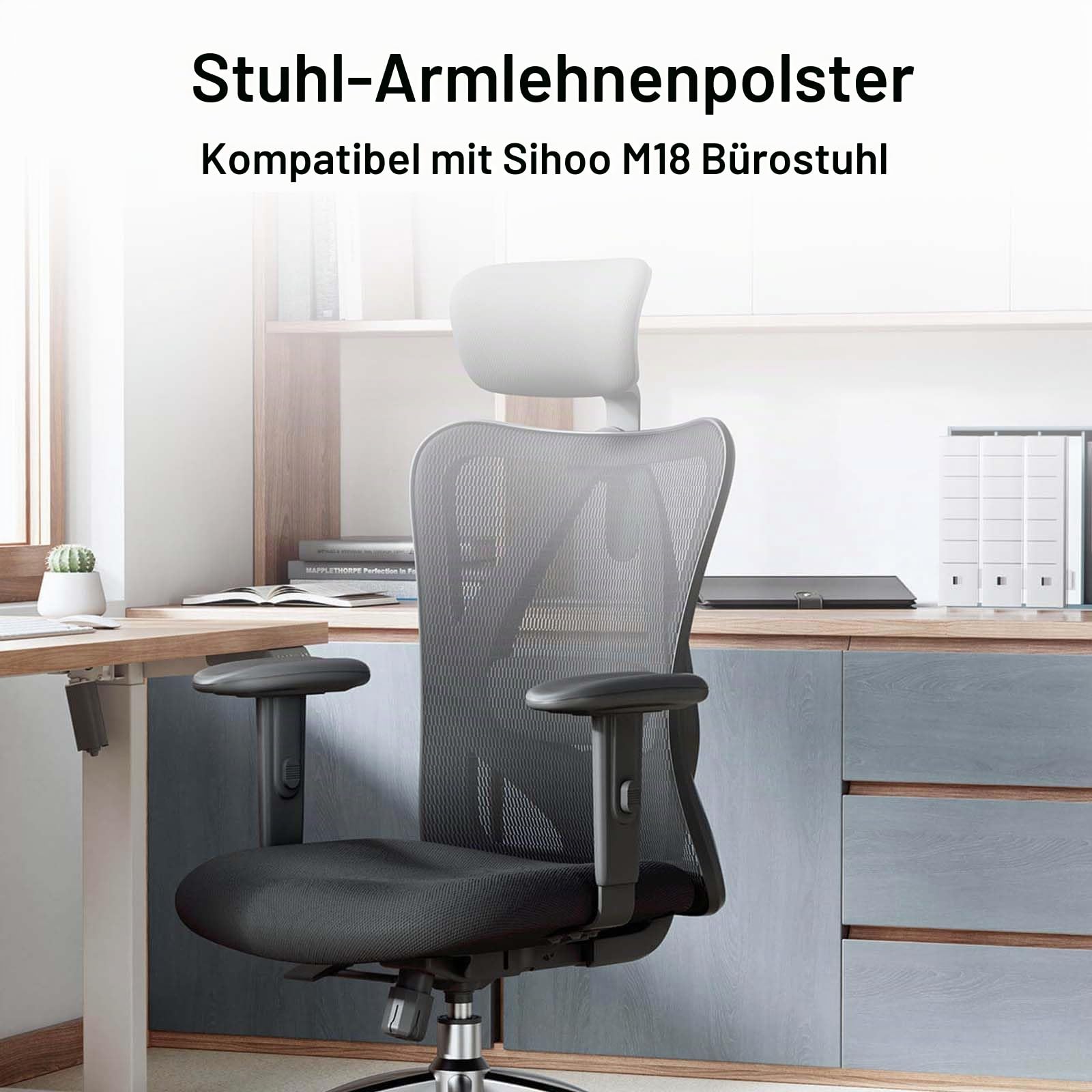 Armpolsterkappen für Sihoo M18 Stuhl - Ergonomischer Bürostuhl-Armlehnenersatz, bequem und langlebig
