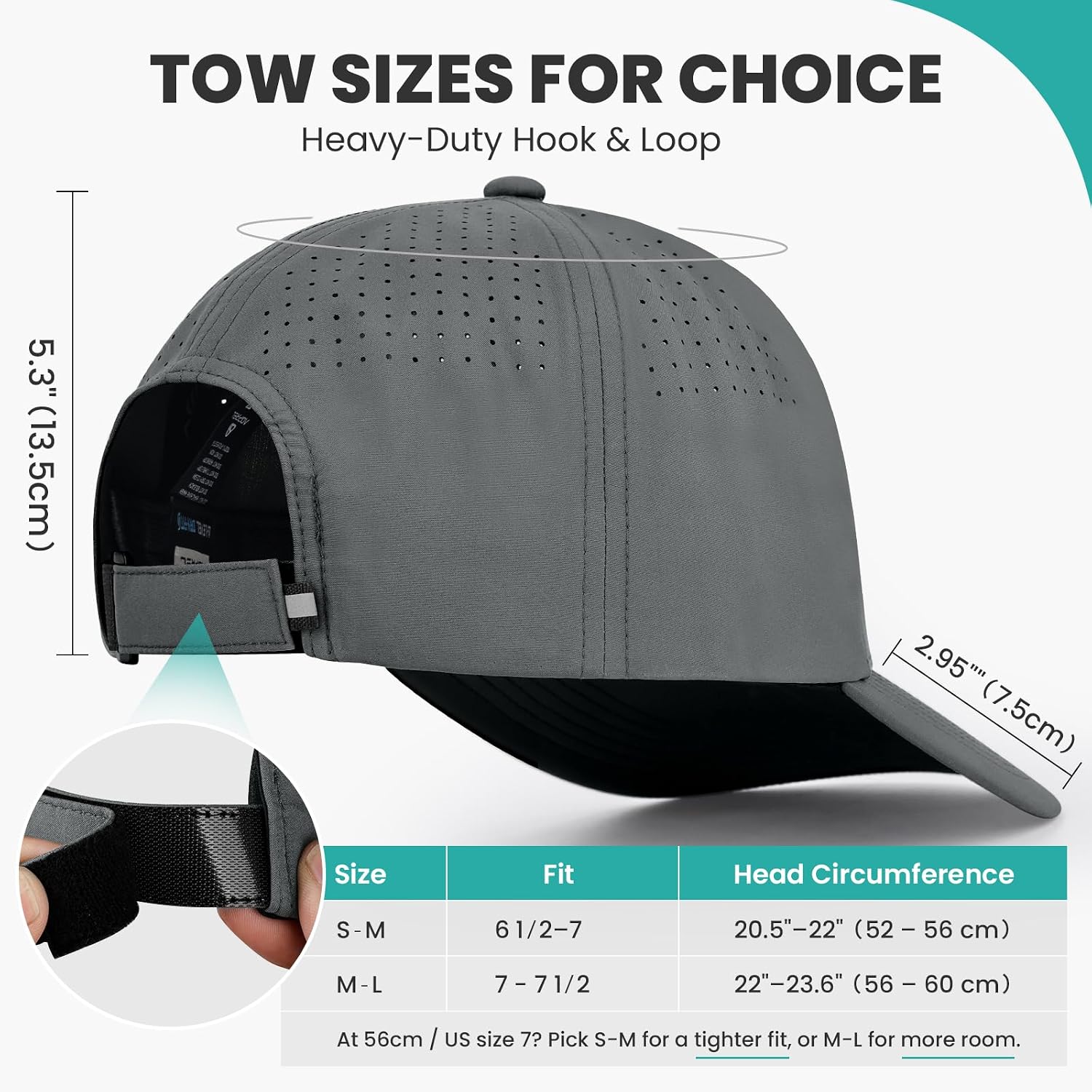 AOPREL Baseball Cap Waterproof Quick Dry Performance Hat with Laser Perforated Breathable for Men Women Golf Running Workout