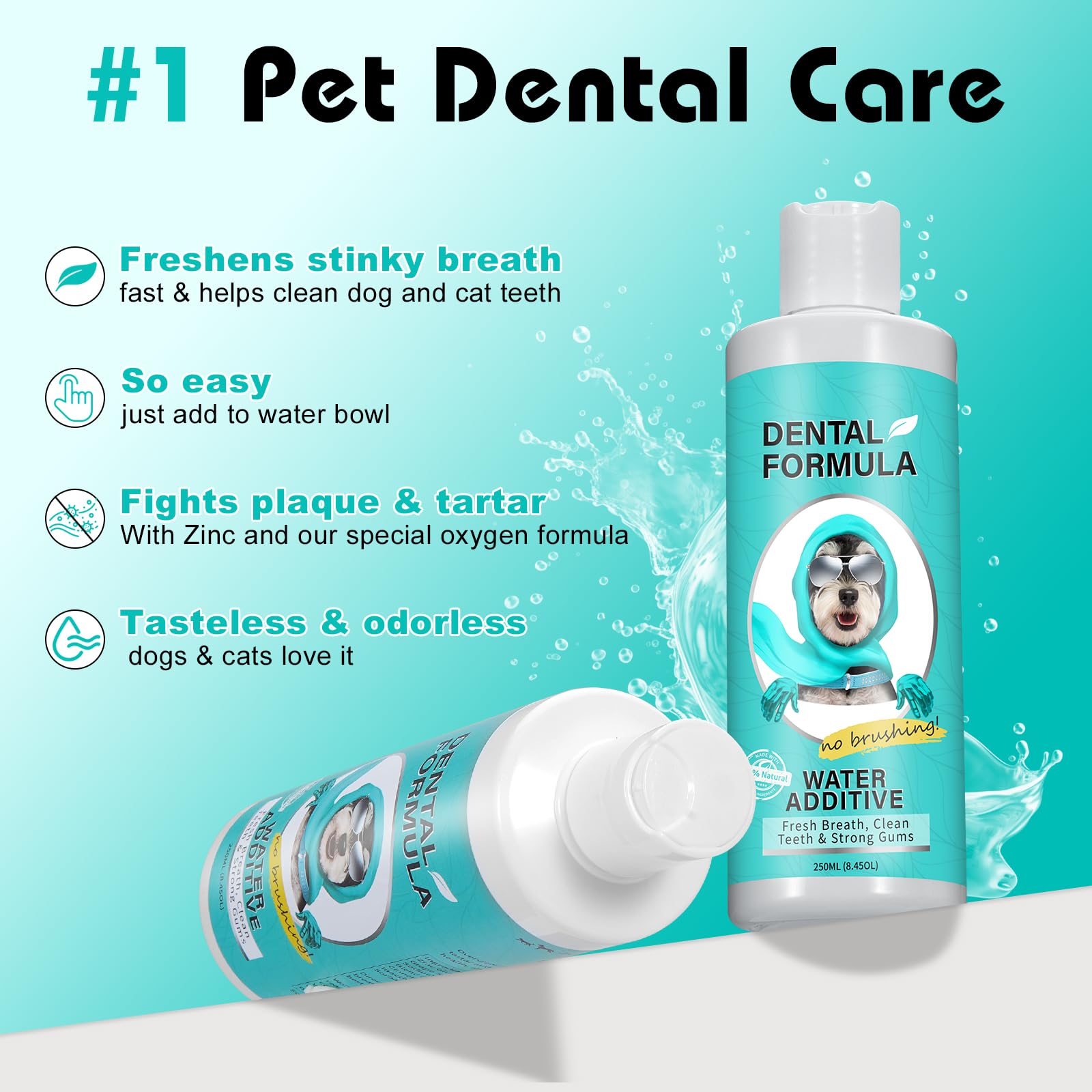 Bailey & buddies Dental Formula Water Additive For Dogs & Cats, Fresh Breath, Clean Teeth & Healthy Gums - Image 4
