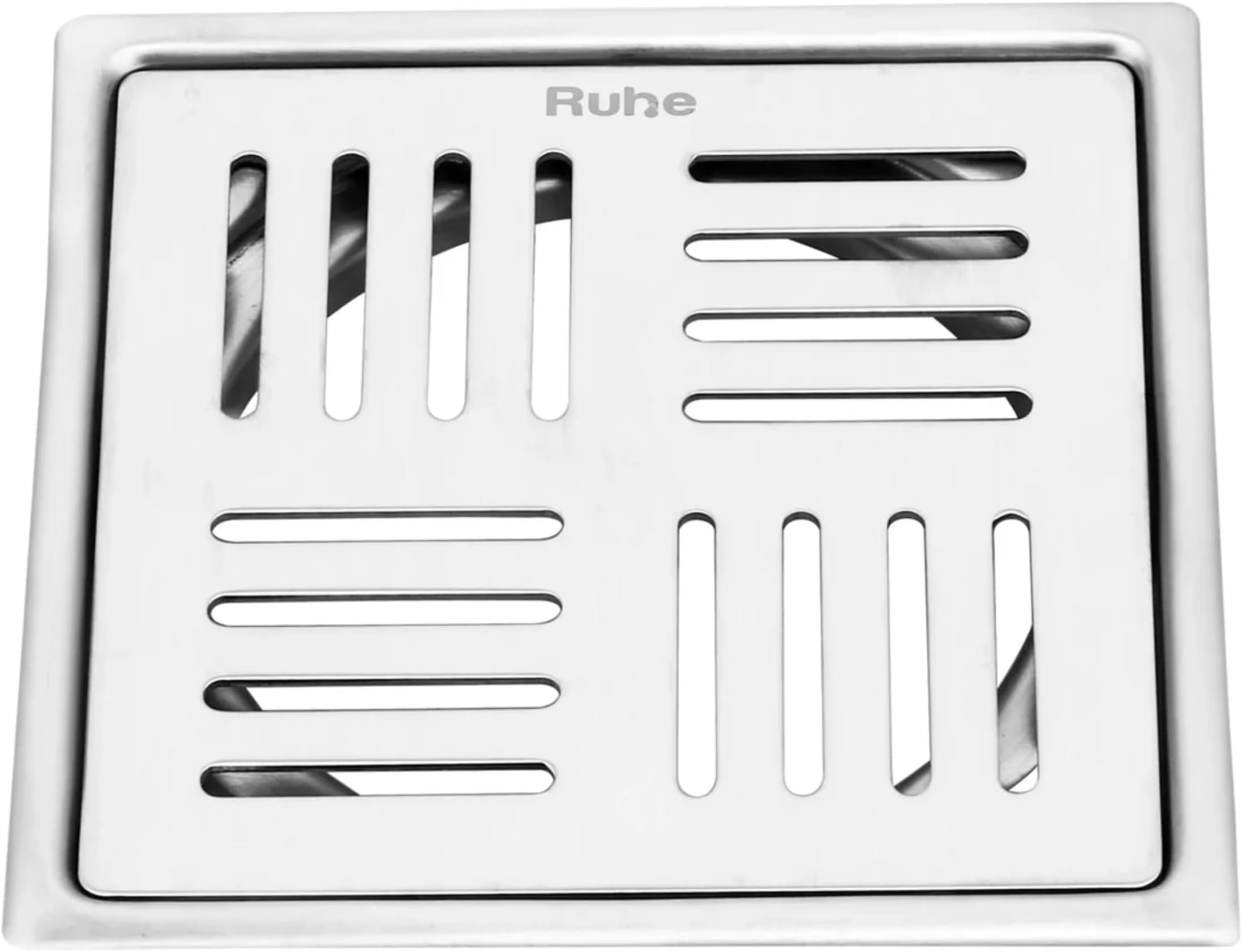 Pluto Square Premium Flat Cut Floor Drain, 5 x 5 Inches | Premium Stainless Steel Floor Drain/Jali For Bathroom and Kitchen, Waste Water Drain Jali | Glossy Finish