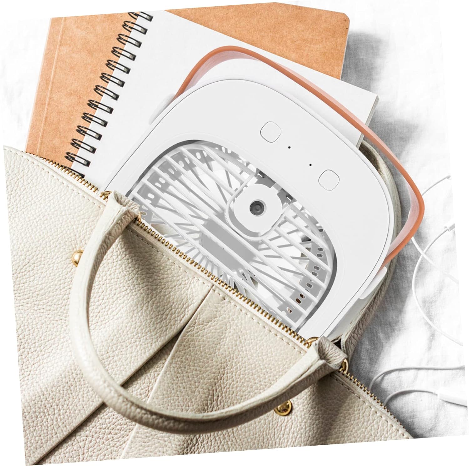 1Set USB Desk Cooling Fan Cooler for Office Dorm USB Rechargeable Convenient for Travel Home Use Silent Operation Compact Design