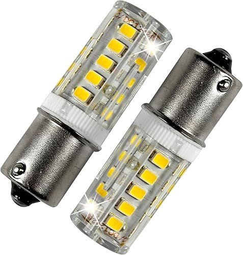 HQRP Paquete de 2 bombillas LED BA15S para faros delanteros de 3 W, 12-24 V, compatibles con John Deere AD2062R y Scotts Tractor Headlamp, para X324