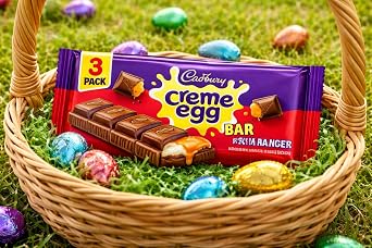 3 Pack Cadbury Creme Egg Chocolate Bar Bundle 123g Fun Easter Perfect For Easter Egg Hunt Great Gift For Kids & Adults School Offices