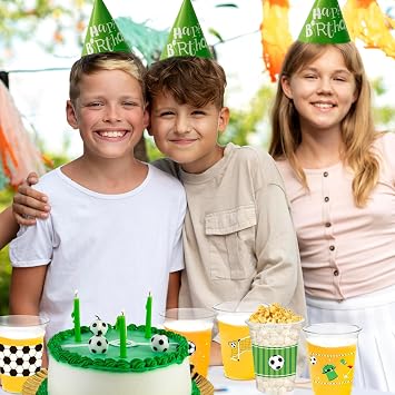 50Pcs Soccer Party Decorations Cups, 12 OZ Disposable Plastic Drinking Cups for Sports Themed Tailgate Events, Soccer Game Day, Watch Party, Backyard Party Decor Supplies Favors