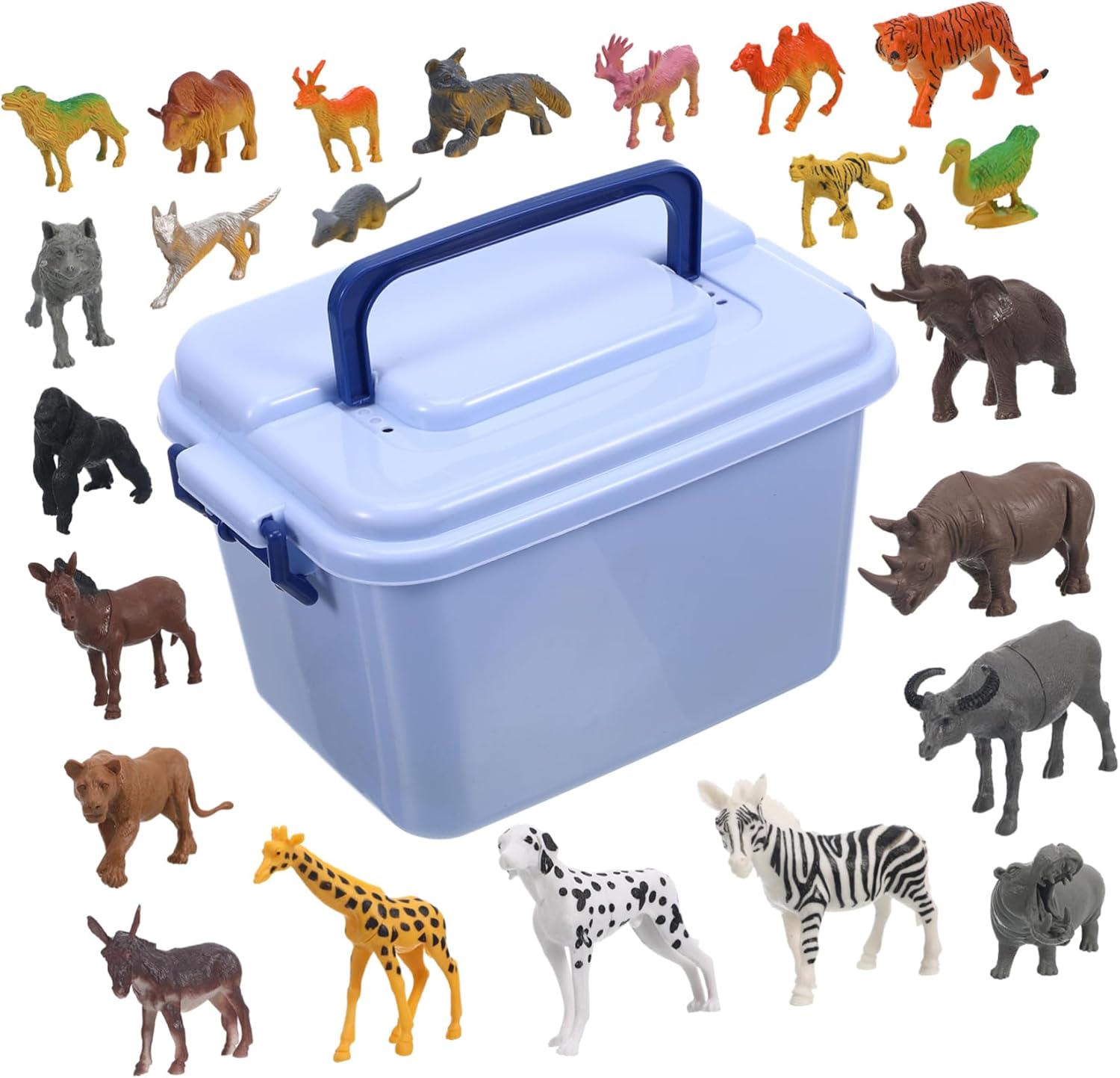Garneck 1 Set 58PCS Realistic Plastic Animal Models Fun Forest Zoo for Vivid Figures for Home School Play Animal Lovers