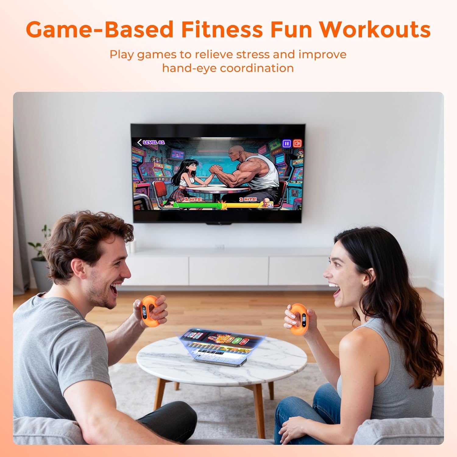 Grip Strength Trainer with Smart Bluetooth APP, Countable Hand Extension Exerciser for Muscle Building and Injury Recover, Portable Hand Exerciser at Office, School and Home Use, Silicone