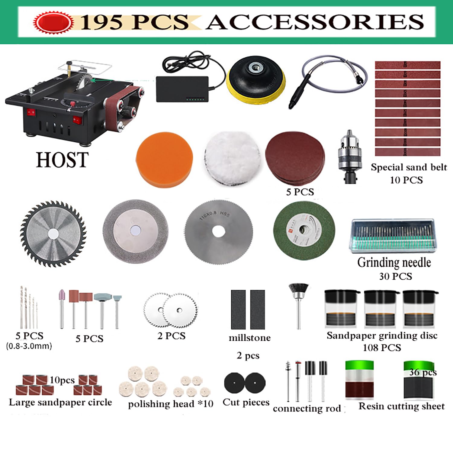 Genérico Sierra de Mesa Pequeña, Multifuncional, 7 Velocidades Ajustables, Corte, Lijado, Grabado, Perforación, Todo en Uno (600W Upgraded)
