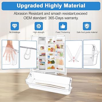 [2 PACK] 241505301 Refrigerator Door Bin Compatible with Frigidaire Gallery Door Shelf 241505300 Frigidaire Door Shelf Replacement PS976745 240430319 FGSC2335TFB FFSC2323TSA FFSC2323TS0 Door Bin